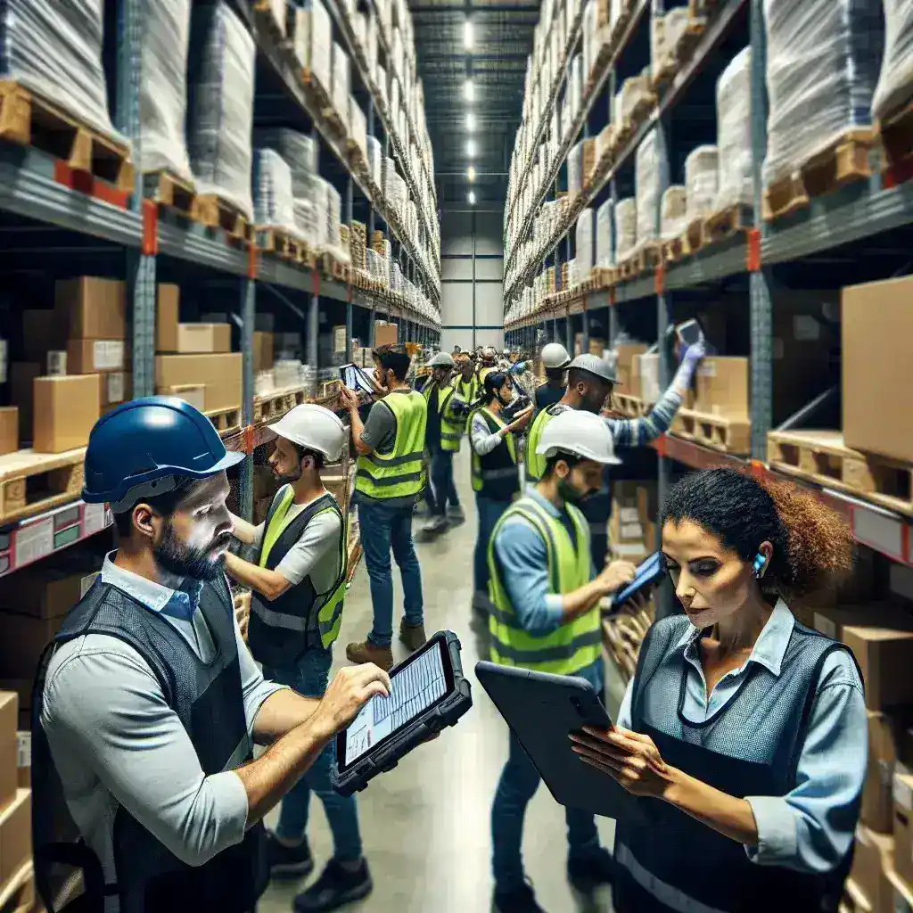 "HP ruggedized tablet designed for warehouse employees, showcasing durable features and enhanced functionality for efficient inventory management and logistics operations."
